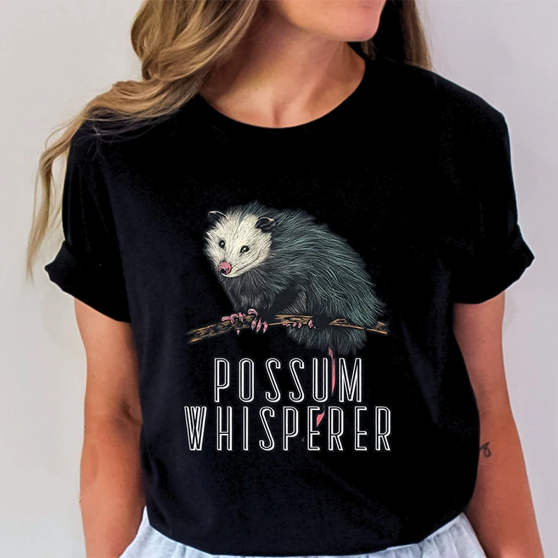 Funny Possum Whisperer T Shirt Love Possums Funny Short Sleeve T-shirt Women Opossum Animal Lover Gift Cartoon Classic T-shirts