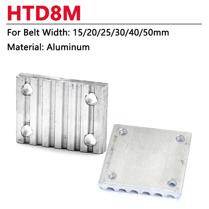 

1pc HTD8M Open Timing Belt Clamp Tooth Plate 8M Connection Plate For Belt Width 15mm 20mm 25mm 30mm 40mm 50mm Aluminum Arc Tooth