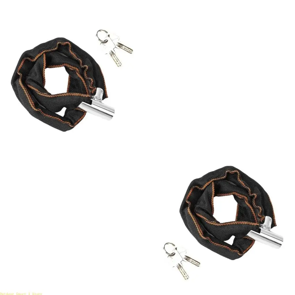 

A0KA Portable Bike Chain Lock Road Bike Safety Chain Lock With 2 for Cycling