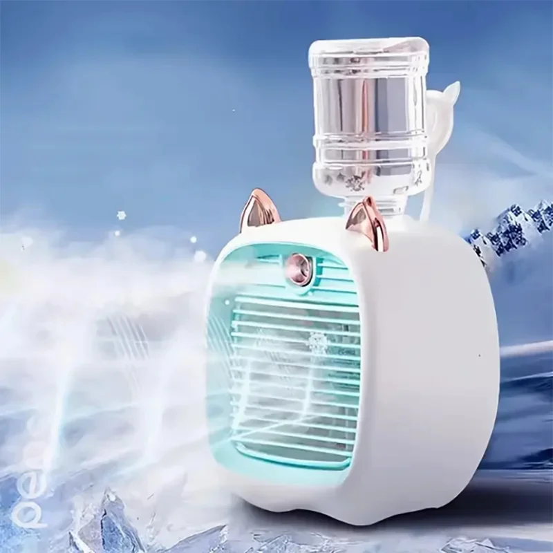 Portable mini air conditioner fan, electricfan, office desk atomization, 1200 mah, 3-speed air conditioner water-cooled fan,USB