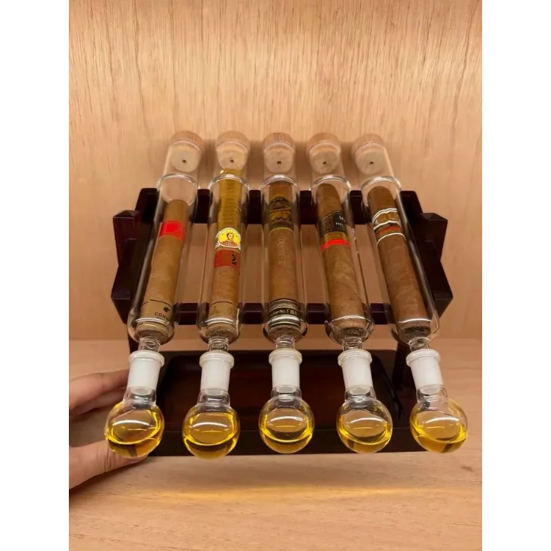 Plastic Cigar Tubes Humidor Sets With Cigar Flavor Infuser, Ball Base & Wooden Plug,cigar Incense Glass Tube Set, Chrismas Gifts
