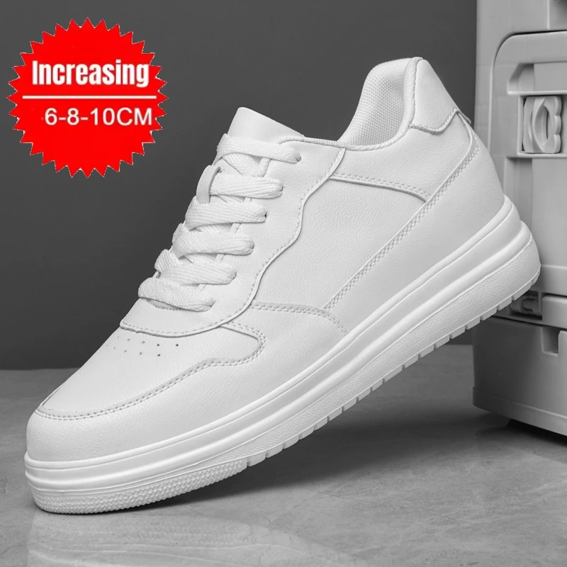Platform Elevator Shoes Men Lifting Skate Board Shoes Sneakers Thick Sole Hidden Height Enhancing Increase Sports Casual Shoes