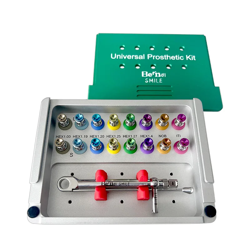 

Универсальный ящик для инструментов для зубных имплантатов, набор динамометрических ключей SOS, ремонтный комплект для удаления сломанного приспособления - набор инструментов для восстановления