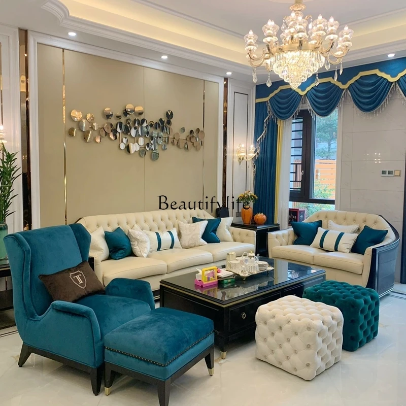 

**Light luxury new Chinese sofa living room combination furniture