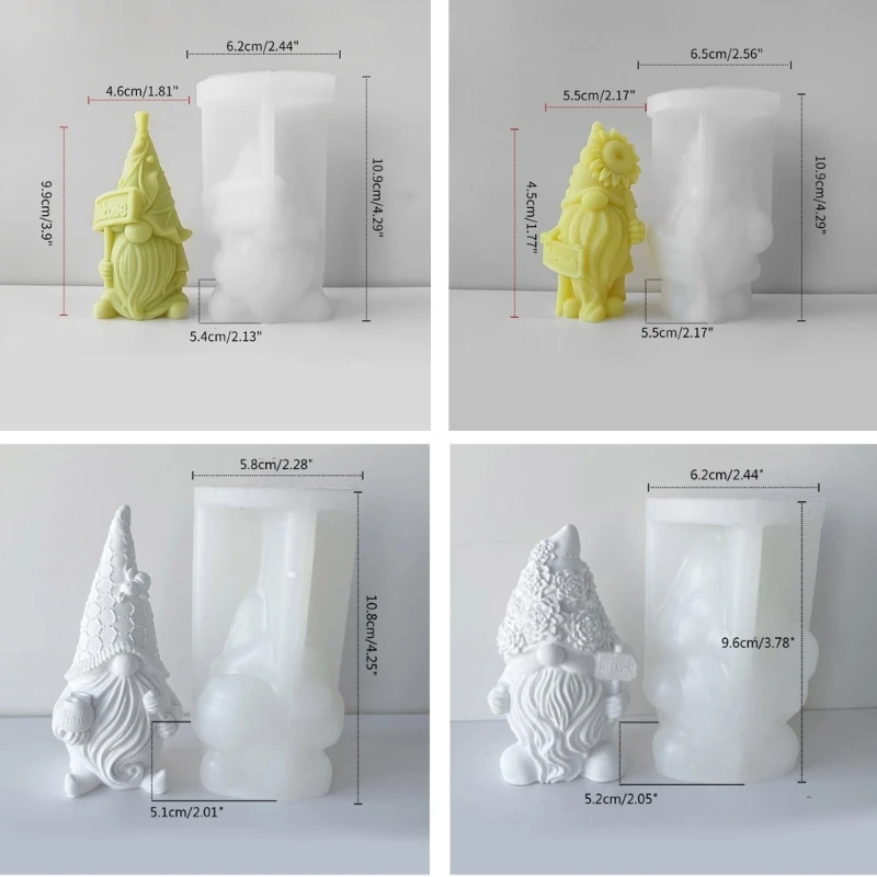 Epoxy Handmade Santa Mold Dwarf Decoration Mold for DIY Soap Decorations K3KF