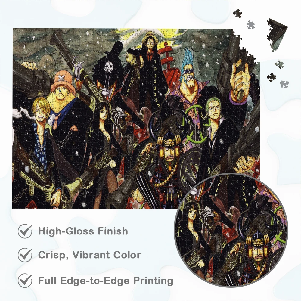 원피스 루피 대형 성인용 직소 퍼즐 전설적인 밀짚모자 크루 장난감 취미 클래식 애니메이션 재미있는 가족 퍼즐 게임 어린이 성인용