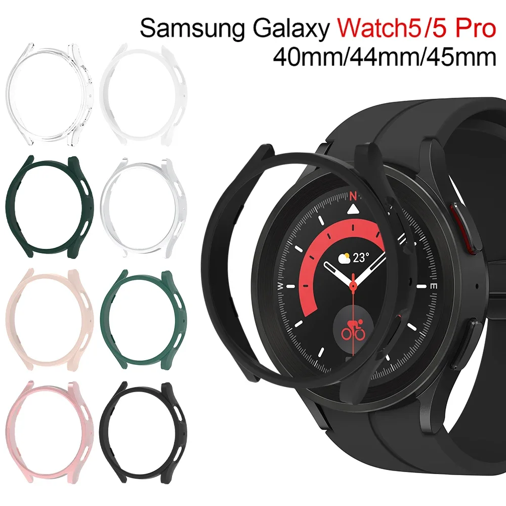 Case for Samsung Galaxy Watch 5 Pro 45mm Galaxy Watch 5 40mm 44mm Screen Protector PC Bumper All-Around Watch 5/5 Pro Accessorie