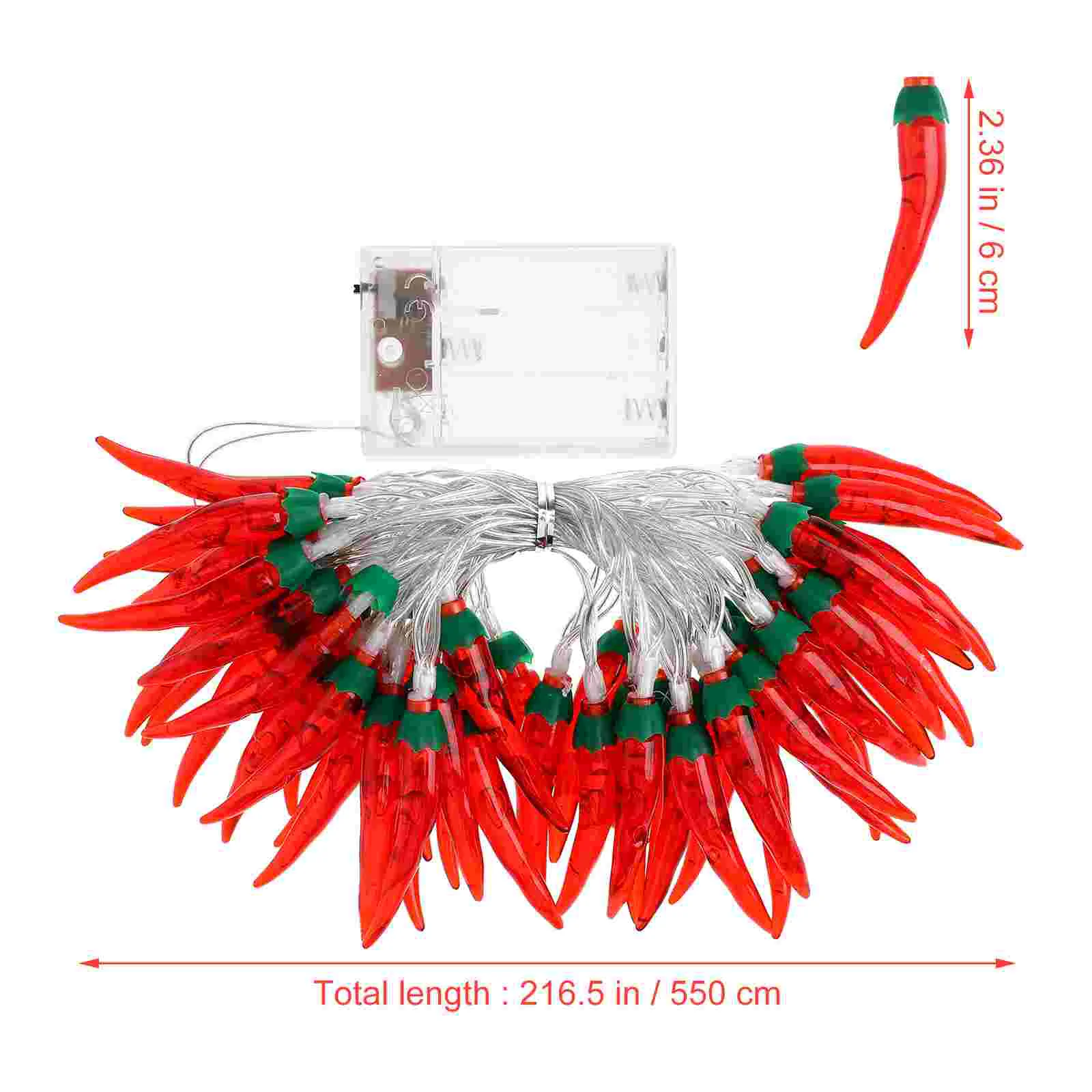 Chili String Light 5 Meter Long -operated Pepper Light Decoration for Party Patio Fence Deck Balcony Camping