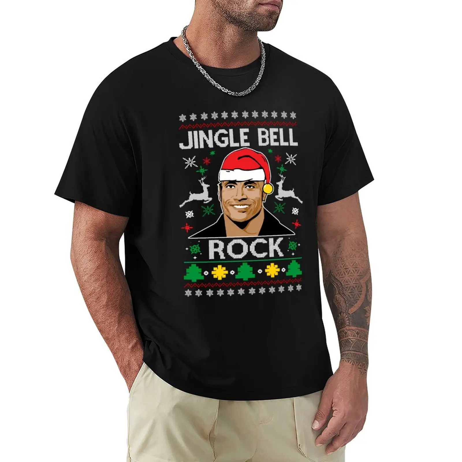 

Dwayne Johnson Jingle Bell Rock Christmas T-Shirt designer shirts Personalized t-shirt Funny t-shirt anime shirts men