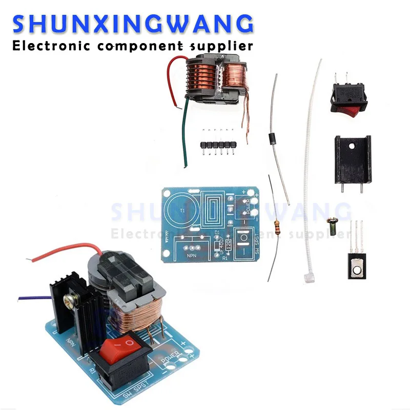 15KV High Frequency DC High Voltage Arc Ignition Generator Inverter Boost Step-Up 18650 DIY Kit U Core Transformer Suite 3.7V