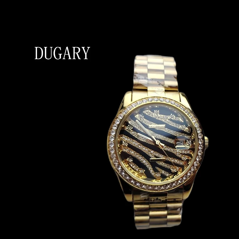 

DUGARY automatic mechanical watch 41mm brand for Men Fashion Business Wristwatch tiger stripe Sapphire Relogio Masculino Clock