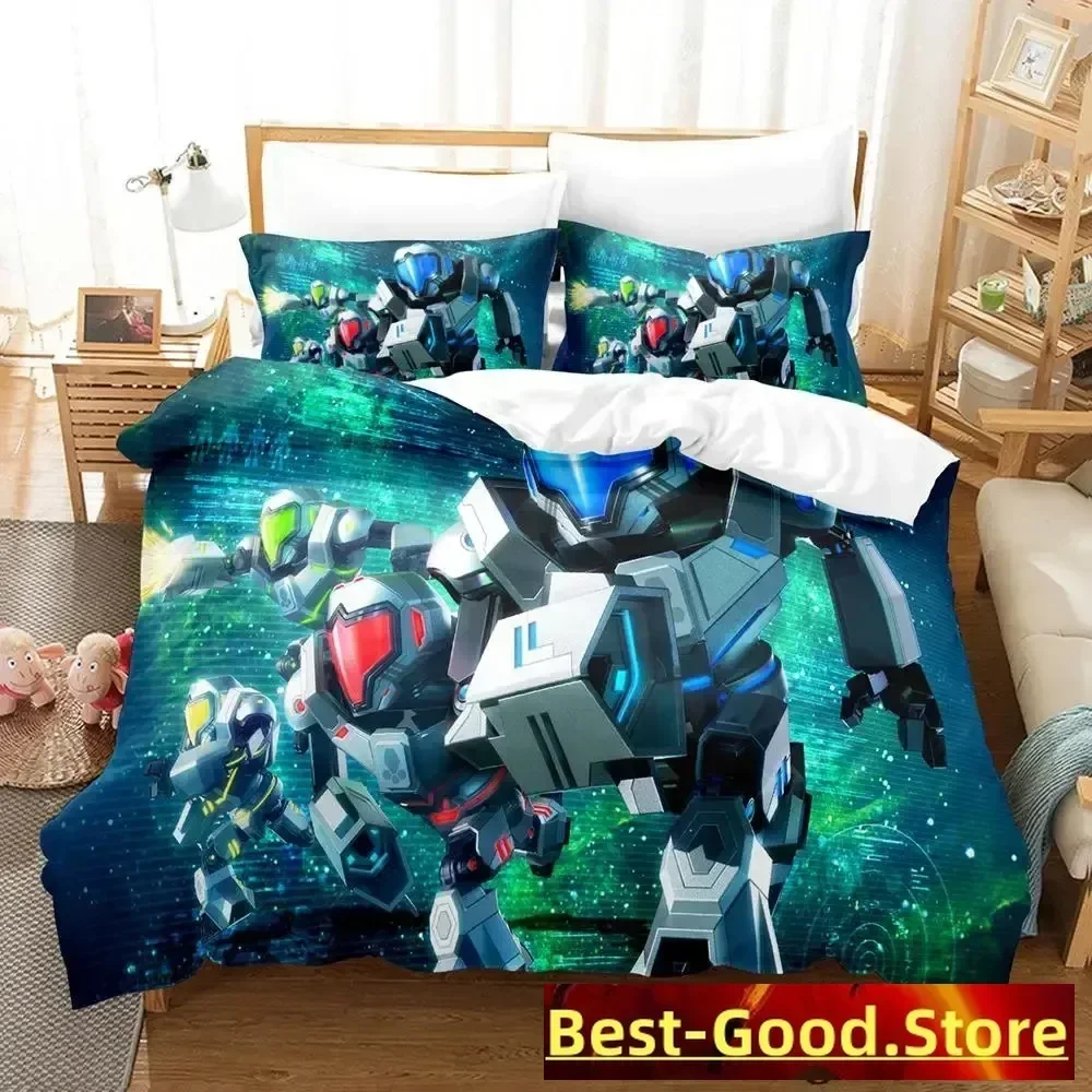 

New Metroid Prime Bedding Set Single Twin Full Queen King Size Bed Set Adult Kid Bedroom Duvetcover Sets Anime parure de lit Bed