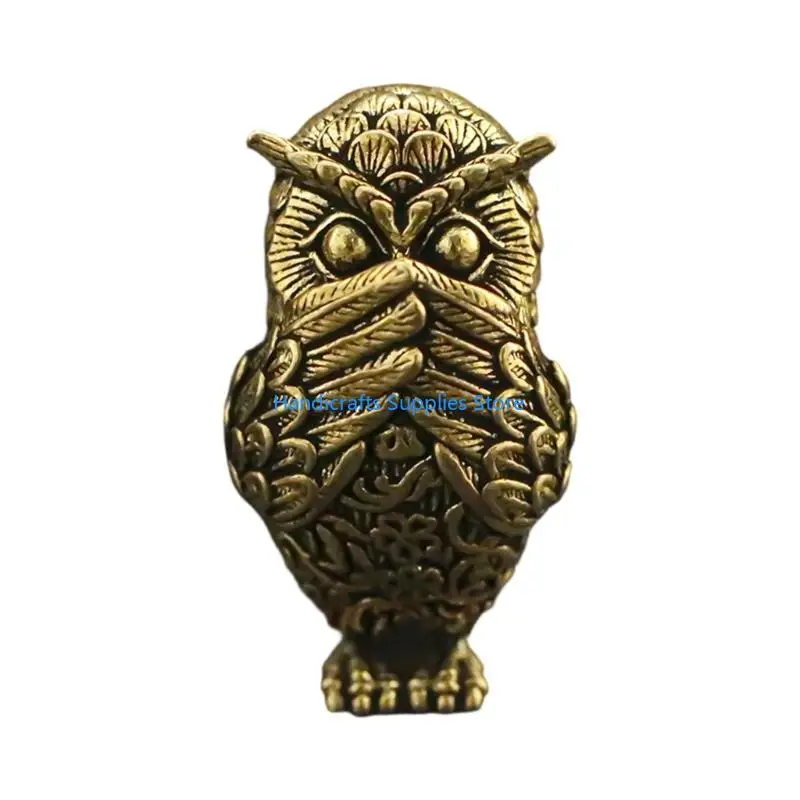 R1WA Unique Owl Figurine Handmade Retros Decoration Artistic Gift Choice for Friend