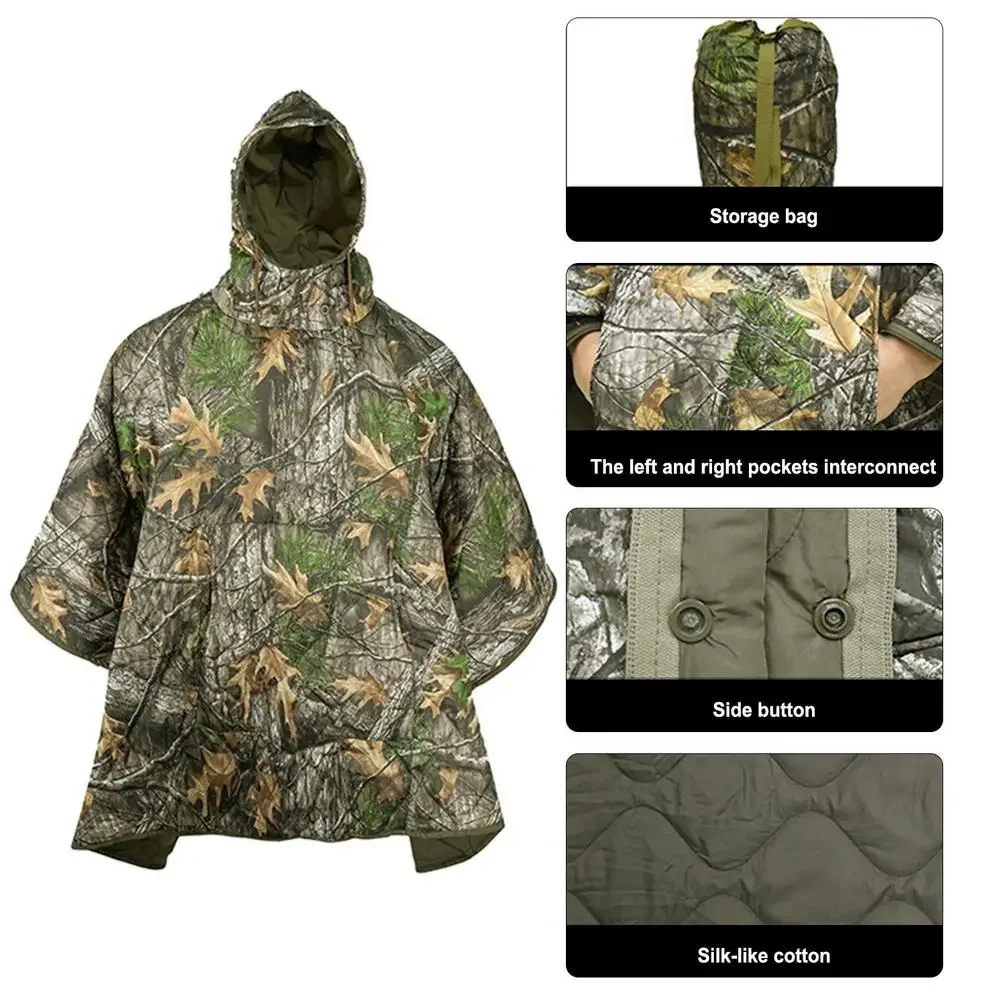 Outdoor Camping Cape Sleeping Bag Winter Wearable Cloak Blanket Soft Sleeping Bag Cloak Outdoor Sports Sleeping Bag Poncho view 3