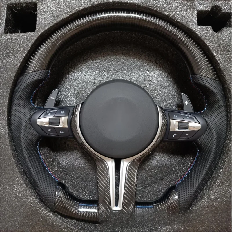 For BMW 5 Series 3 Series GT X1 X5 X3 X6 Z4 E90 M3 M5 T Style Carbon Fiber Steering Wheel Assembly With Horn Shell - view 5