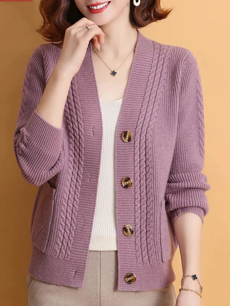 Casual Knitted Cardigan Slim Single Breasted Sweater New Korean Woman Knitwear Tops Sueter Coat Elegant Spring Malhas Abrigos