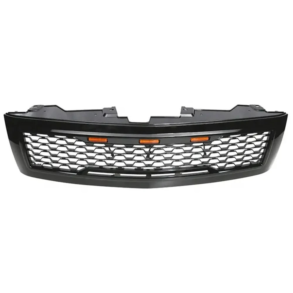 Front Bumper Grill Upper Trim Mesh Cover Grille Fits For Chevrolet Silverado 1500 2007-2013 Racing Grills Car Modification Parts