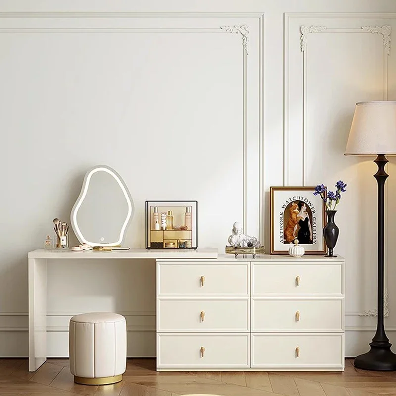 Simple Storage Dressing Table Desk Wood Drawer Bedroom Dressing Table White Mirror Tocador Mueble Maquillaje Home Fruniture