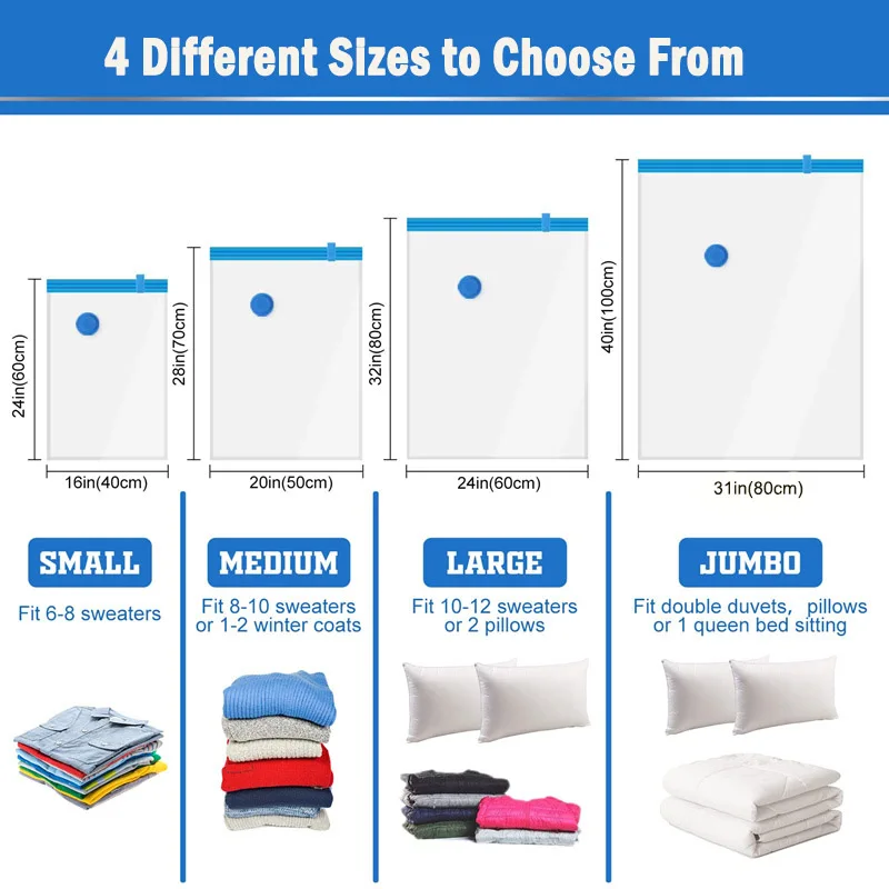 Big Capacity Storage Bags Vacuum Travel Bags For Clothes Pillows Bedding Blanket Space Save Compression Bedding Home Organizer