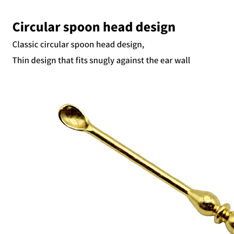 Mini Stainless Steel Round Head Ear Spoons Retro Portable Ear Cleaning Tool Ear Pick Ear Wax Remover Curette Cleaner