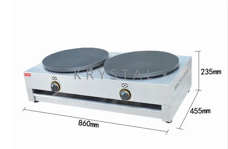 Gas Type Crepe Makers 6000W Double Pan Crepe Makers Commercial Pancake Baking Machine FYA-2R