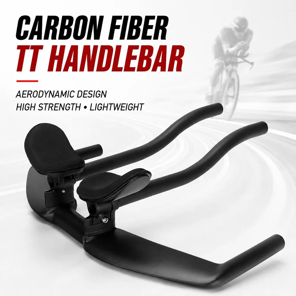 Manillar TOSEEK T800 de Fibra de Carbono para Contrarreloj, 400/420/440mm, Barra Aerodinámica, Abrazadera de 31.8mm, para Bicicleta de Contrarreloj, Triatlón, Carretera y Piñón Fijo