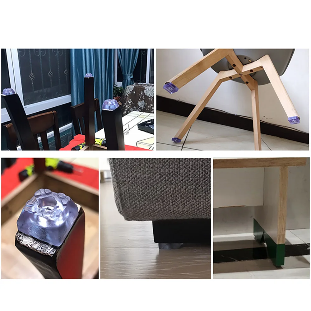 4 ชิ้นขาเฟอร์นิเจอร์ Pads เก้าอี้ขา Protector ฝาครอบรอบด้านล่าง Anti Slip ฟุต