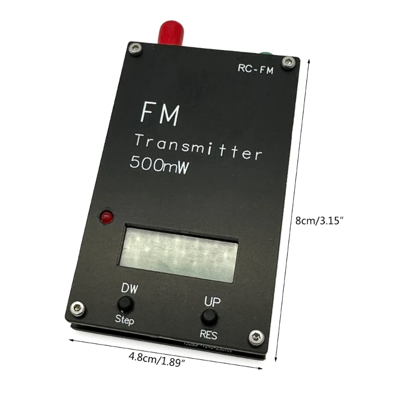 Sound Stereo Input 500mW 88-108MHz FM Transmitter with Memory Function TypeC Port 320Transmitter Frequencies for Church