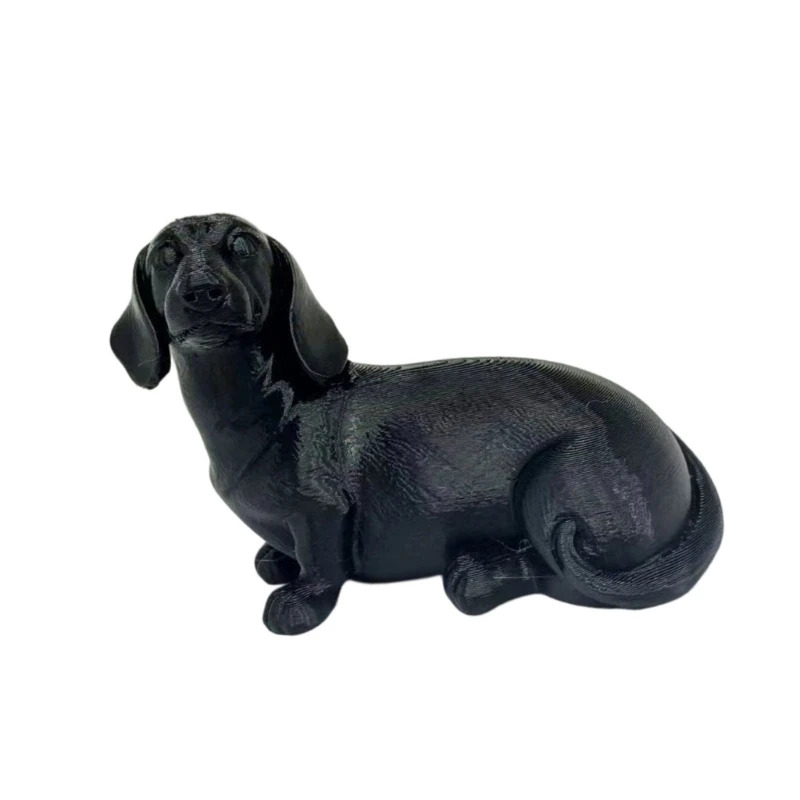 Hundefigur, Tierstatue, 3D-gedruckter Dackel, Skulptur, Ornament, Heimdekoration, 3XUF – Detail 1