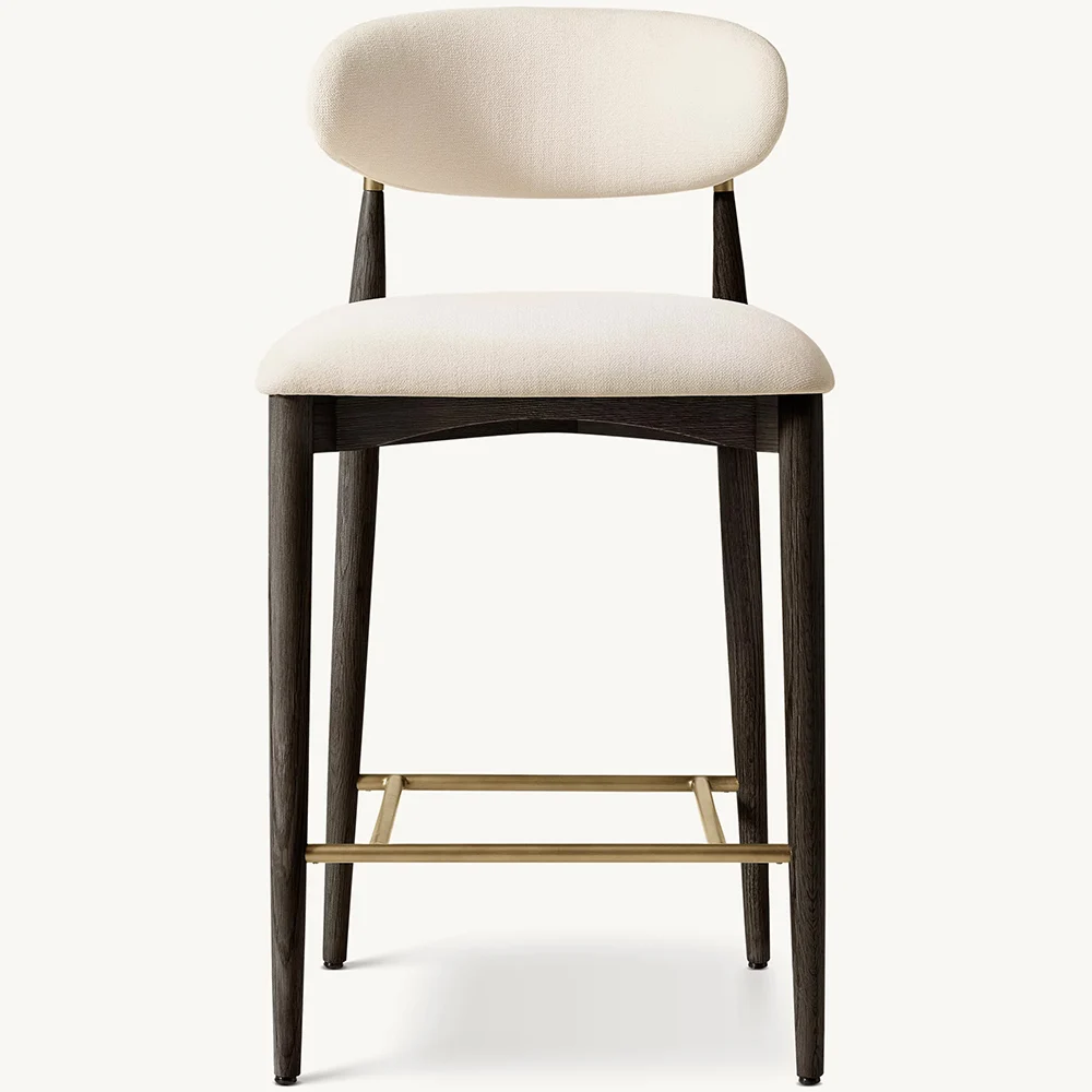 2026 Modern Luxury Wooden Armless Fabric Bar Counter Stool Chair for Hotel Apartment Contemporary Dining Room in Stockpromote sa