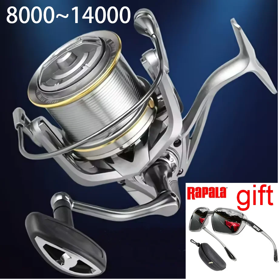 WIZARD Big Spinning Fishing Reel, 8000 9000 10000 12000 14000 Reel Drag 25KG Powerful Reel, Saltwater Fresh Water Fishing