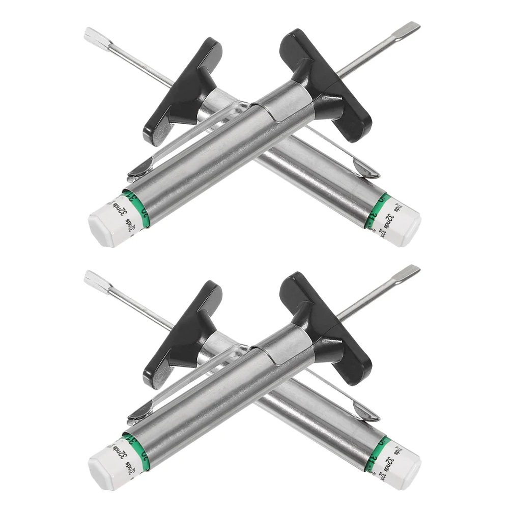 

4 Pcs Number Tread Ruler Tires Thickness Stainless Steel Depth Measuring Automotive Gauges