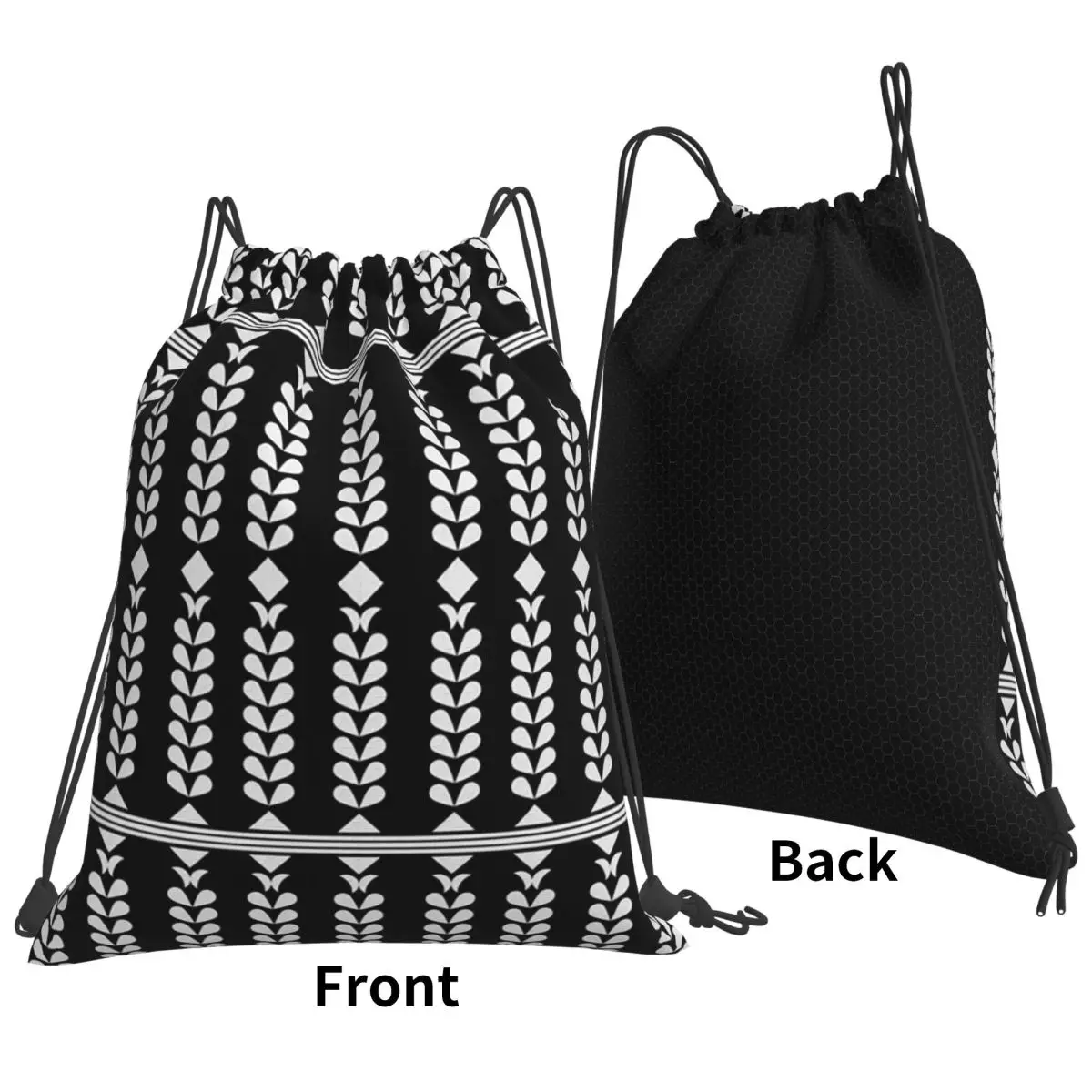 Featuring Vertical Rows Of Delicate Leaf Motifs Backpacks Multi-function Drawstring Bags Sports Bag Book Bags for Travel Student