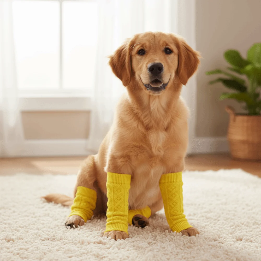 Puppy Leg Protector Warm Pet Elbow Protector Elastic Comfortable Knitted Dog Leg Warmer Anti-dirty Pet Socks Home view 2