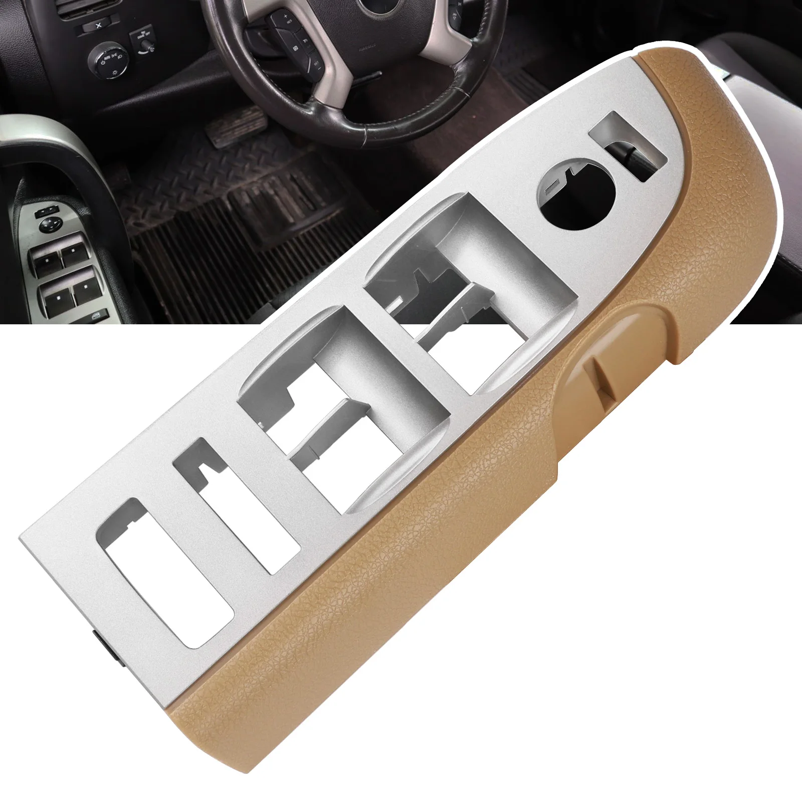 

Window Switch Bezel Cover Driver Side Door Control Switch Panel Trim For 2010-2014 Chevy Silverado GMC Sierra 22968506 20945129