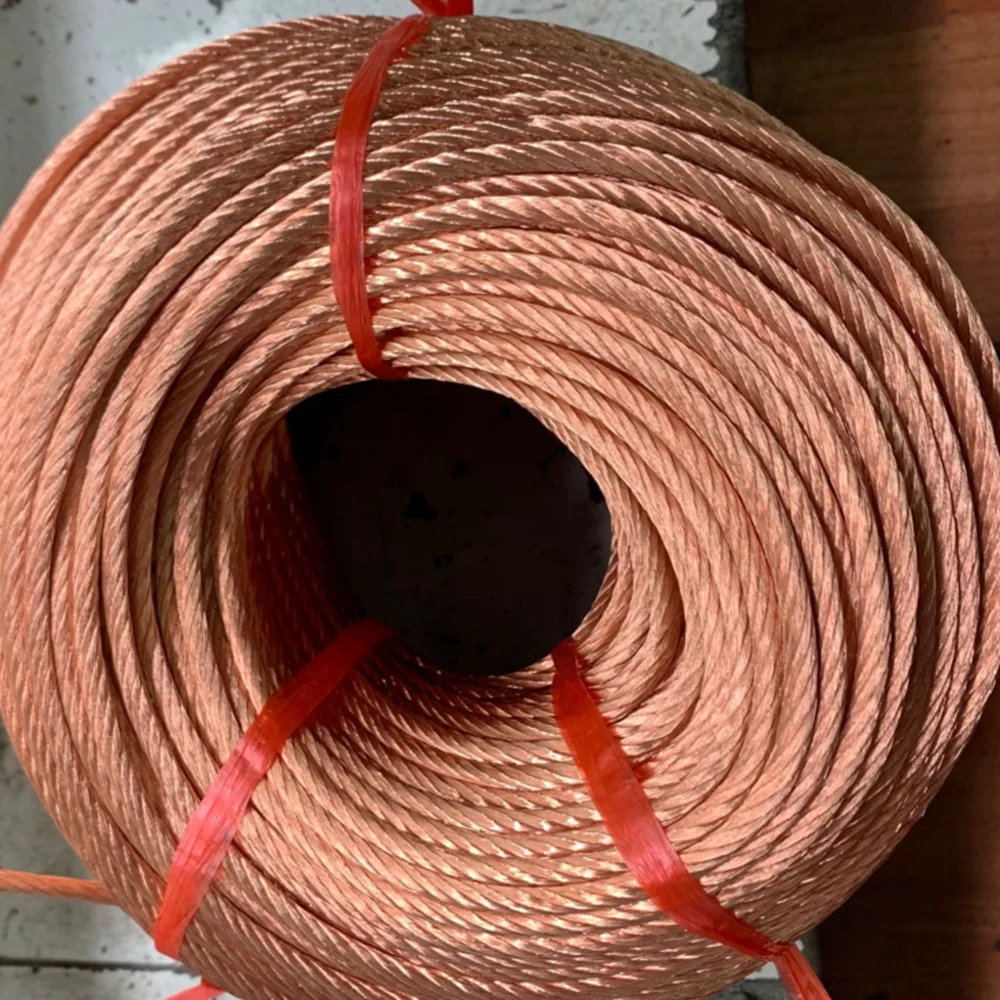 10Meters Bare Pure Copper Tinned Copper Wire Round Stranded Braid Wire Tape Conductive Copper Rope Soft Connection Grounding