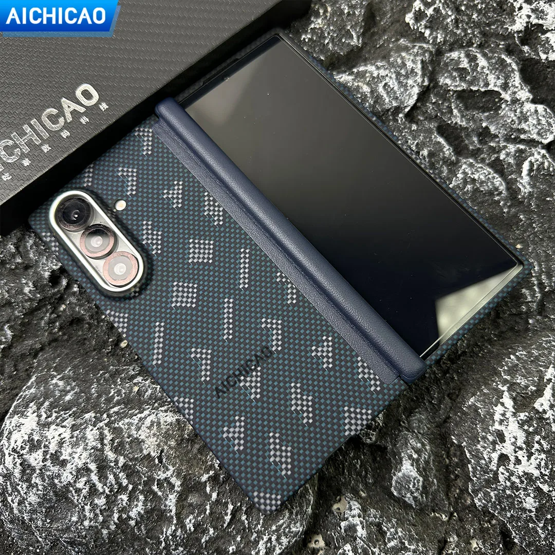 

ACC-чехол для телефона из настоящего углеродного волокна для Samsung Galaxy Z Fold7, защита шарнира оси, ультратонкий чехол из арамидного волокна с защитой от падения