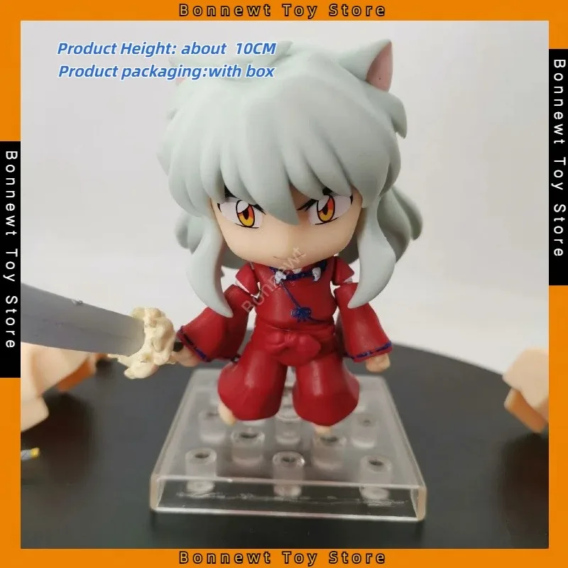 

New 10CM InuYasha Q version Nendoroid 1300#InuYasha #1514 Sesshomaru movable face-changing doll boxed figure model ornaments