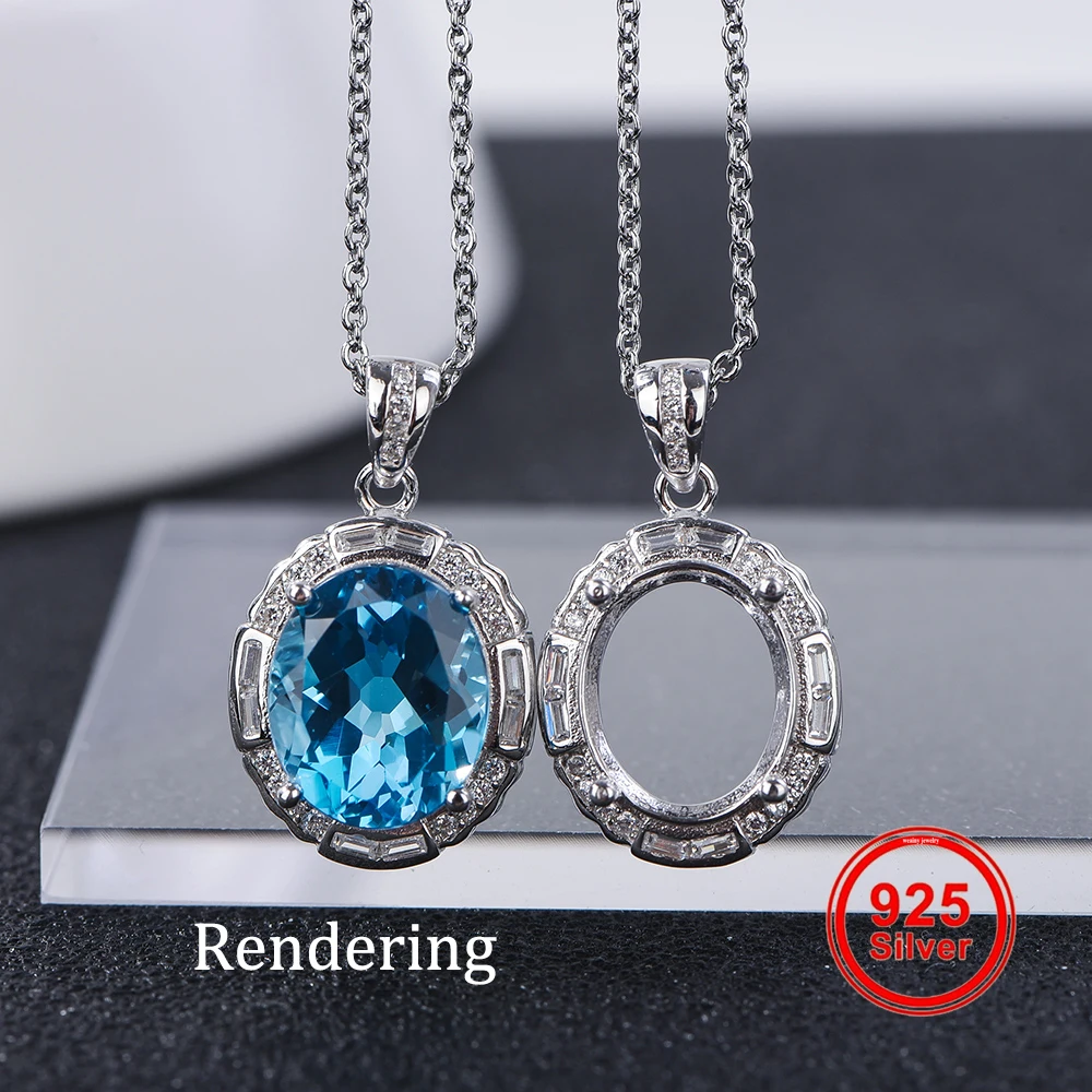 

10x12mm Simple Pendant Setting, S925 Sterling Silver, Suitable for Handmade DIY Women's Pendants