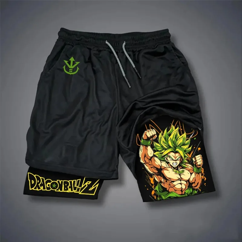 

Dragon Ball 2025 New Hot Peripheral Summer Double-layer Sports Shorts 2025 Hot-blooded Anime Printing Fashion Trend Men's Shorts