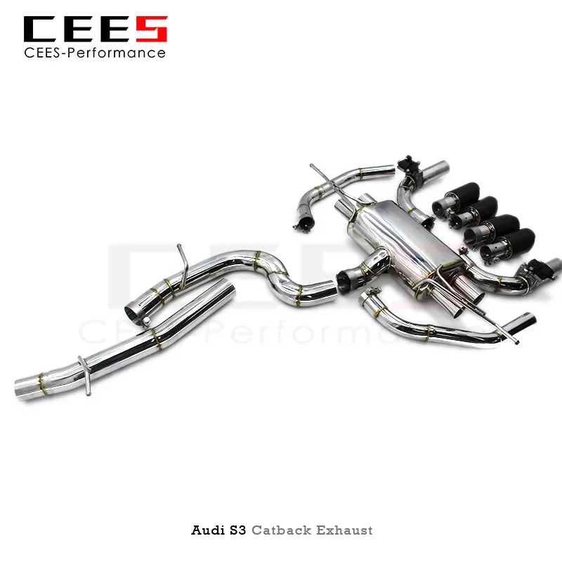 CEES Catback Exhaust for Audi S3 2.0T 2015-2023 Tuning Performance Stainless Steel Escape Exhaust Pipe Valve Exhaust System