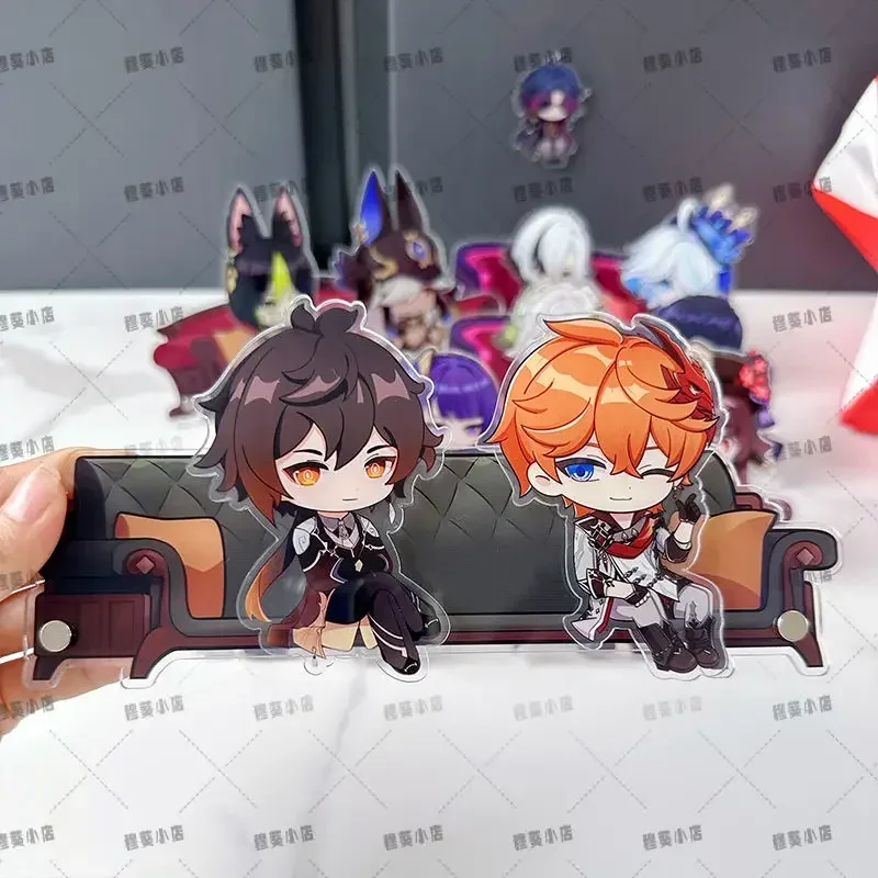 Hot MiHoYo Impact Game Preview Live Broadcast Guest Or Host Magnetic Sofa Sitting Character Acrylic Fridge Sticker Desk Ornament