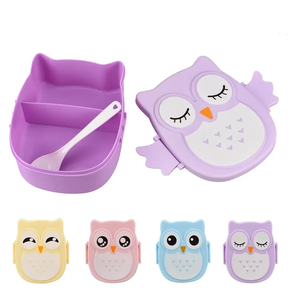 Owl Shaped Lunch Box With Compartments Lunch Food Container With Lids Almacenamiento Cocina Portable Bento Box For Kids School