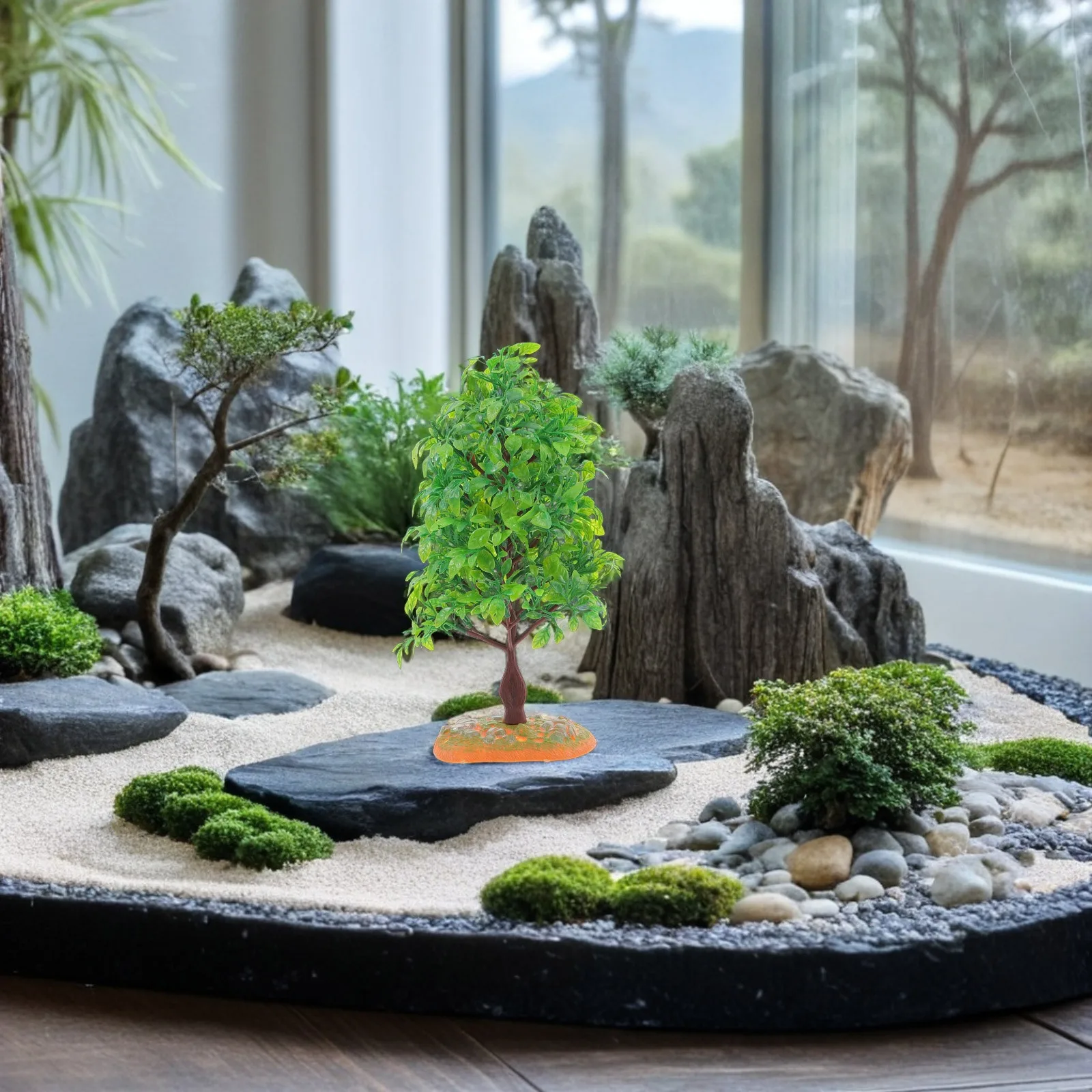 

Miniature Tree for Crafts Artificial Plastic Tree Enhanced Realistic Micro Landscape Miniature Garden Decor Train Scenery