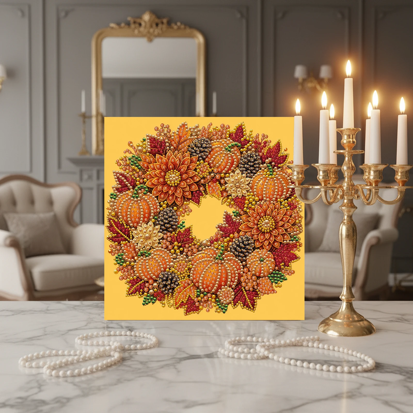 Autumn Maple Leaf Wreath DIY P - Craft Art Set 评论和价格