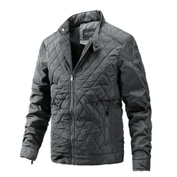 2025 Winter Jacket Men Diamond Stitching Windproof Men's Parkas Cotton Padded Clothes Mens Outdoor Camping Hiking Coats MY892