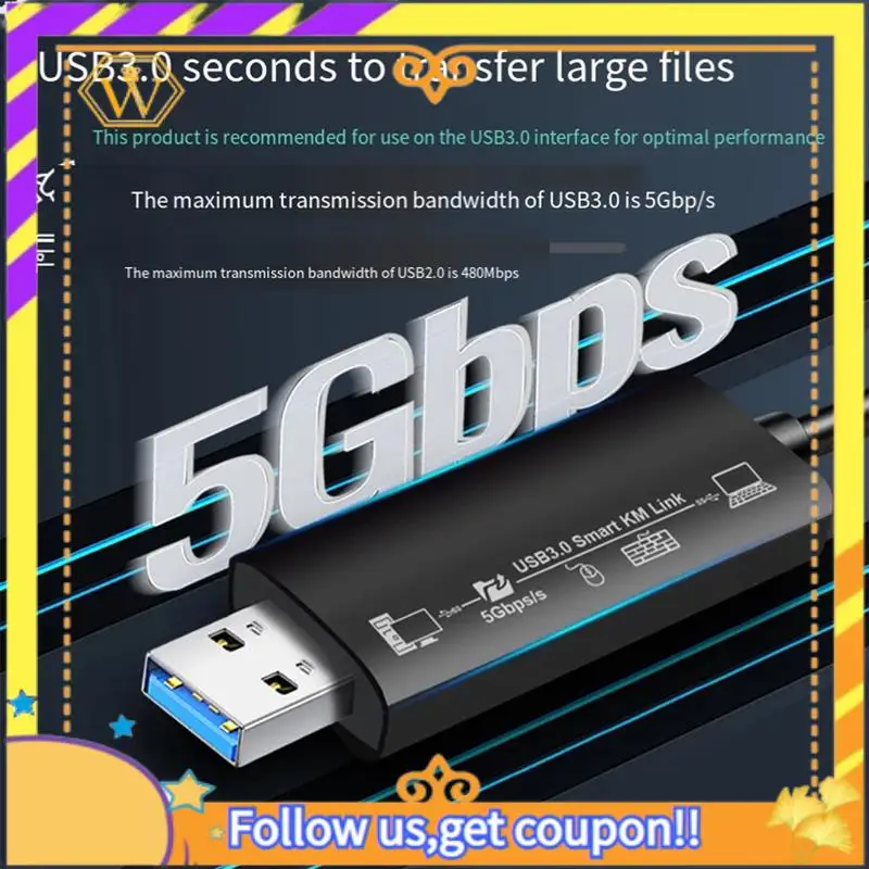 Mais recente-sincronização de dados link mouse teclado compartilhar link usb3.0 + tipo-c pc para pc rede transferência de arquivo direto ponte cabo de cópia do computador