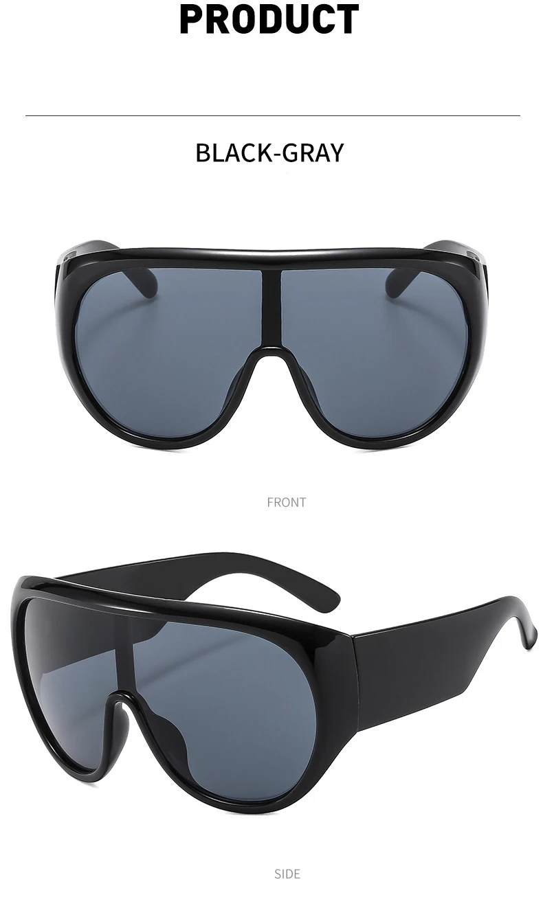 Übergroße Shield-Sonnenbrille für Damen, Y2K, futuristische einteilige Maskenbrille, transparent, braun, modische Schutzbrille, luxuriöses Design – Detail 9