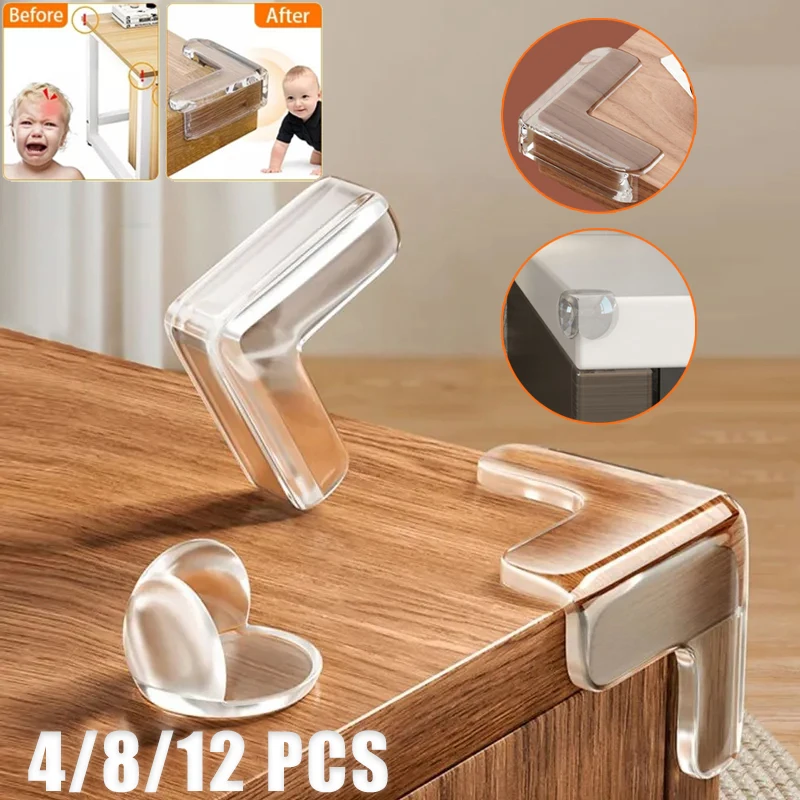 

4/8/12Pcs Baby Safety Silicone Protector Table Transparent Toddler Children Anti Collision Table Corner Edge Protection Cover