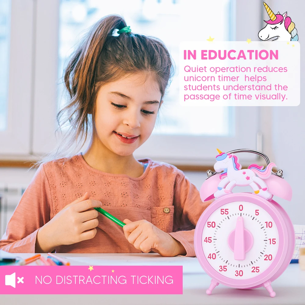 Pink Unicorn Kids Timer Visual Timer 60-minutes Countdown Suitable for Children Adult Green Frog Timer Management Tool